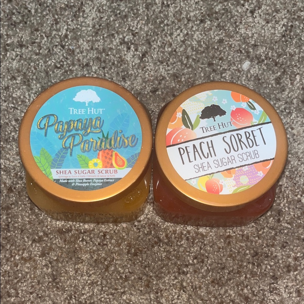Tree Hut Papaya Paradise and Peach Sorbet Shea Sugar Scrub Set